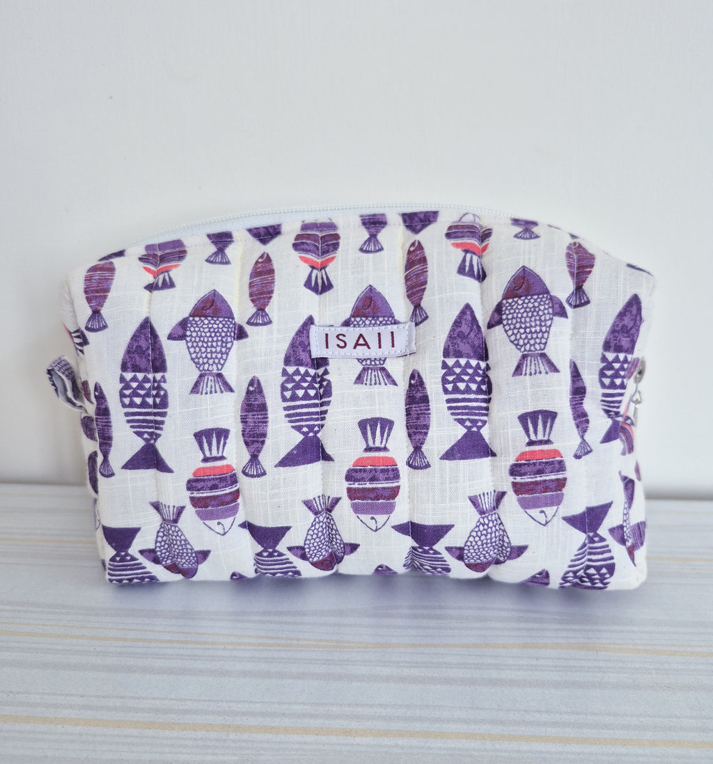 Meena Quilted Makeup/ Travel Pouch - Large size
