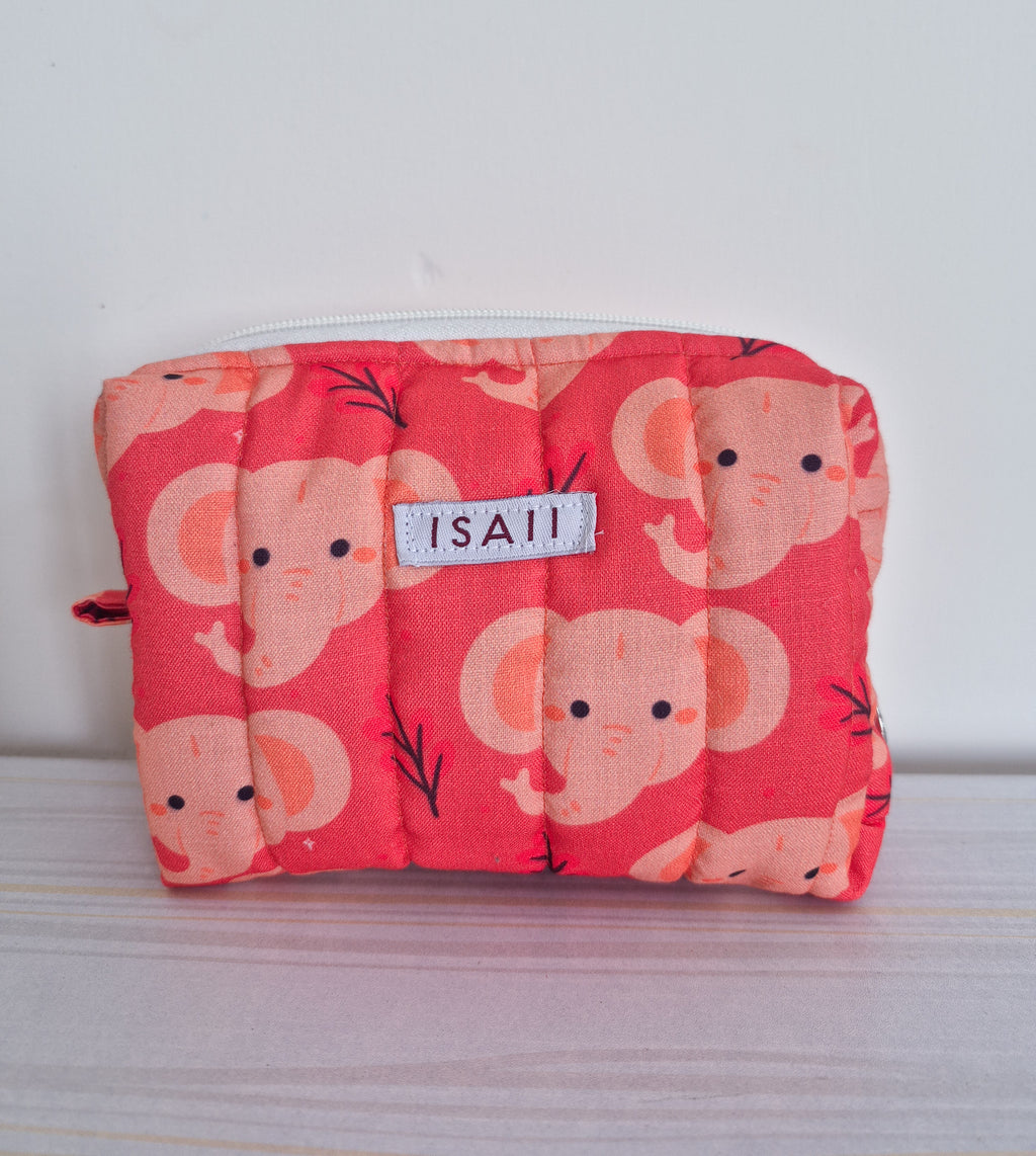 Yaanai Quilted Makeup/ Travel Pouch - Medium size