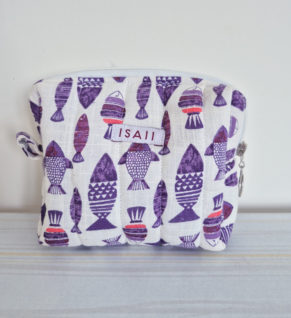 Meena Quilted Makeup/ Travel Pouch - Medium size