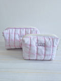 Pink Check Makeup & Travel Pouch Combo