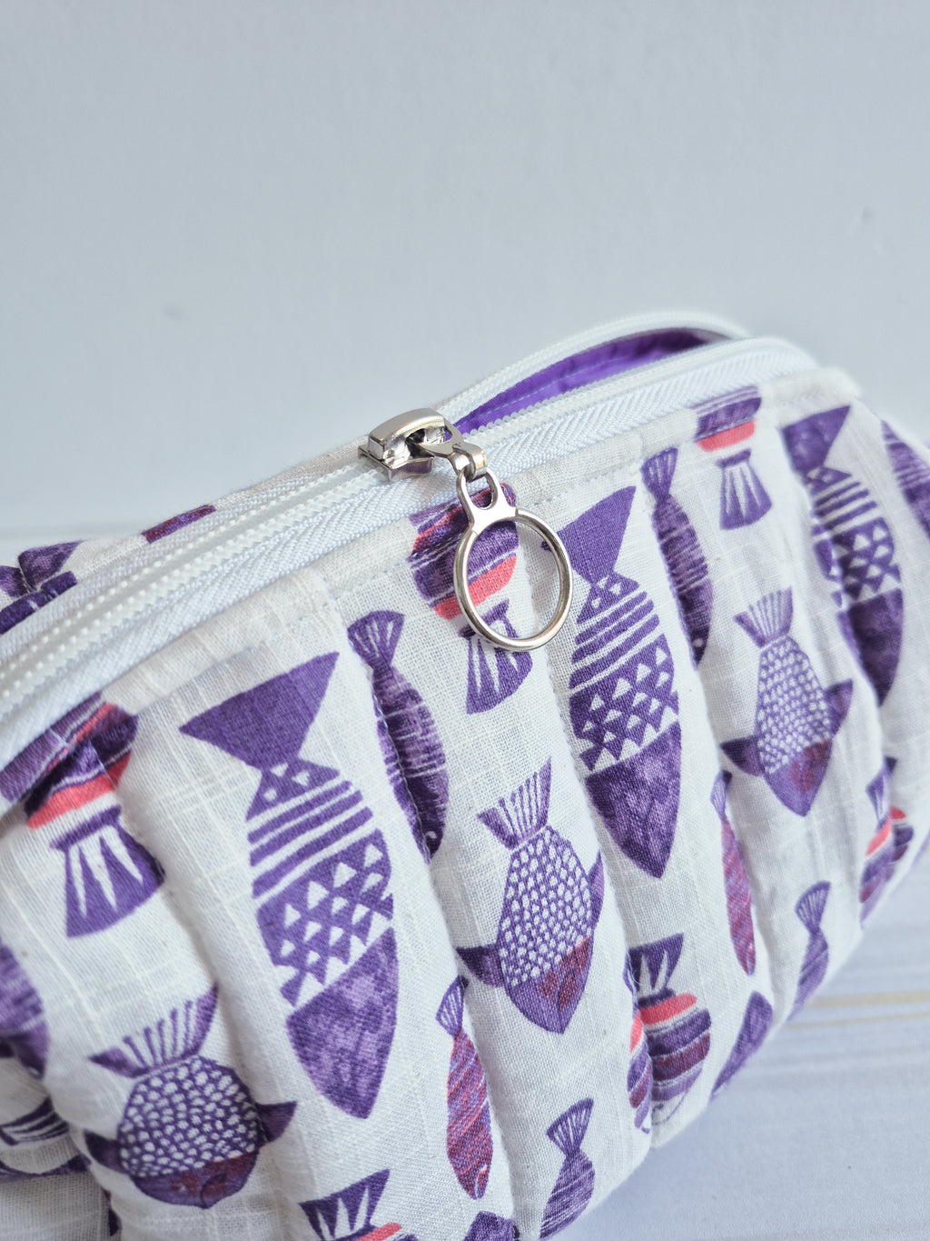 Meena Quilted Makeup/ Travel Pouch - Large size