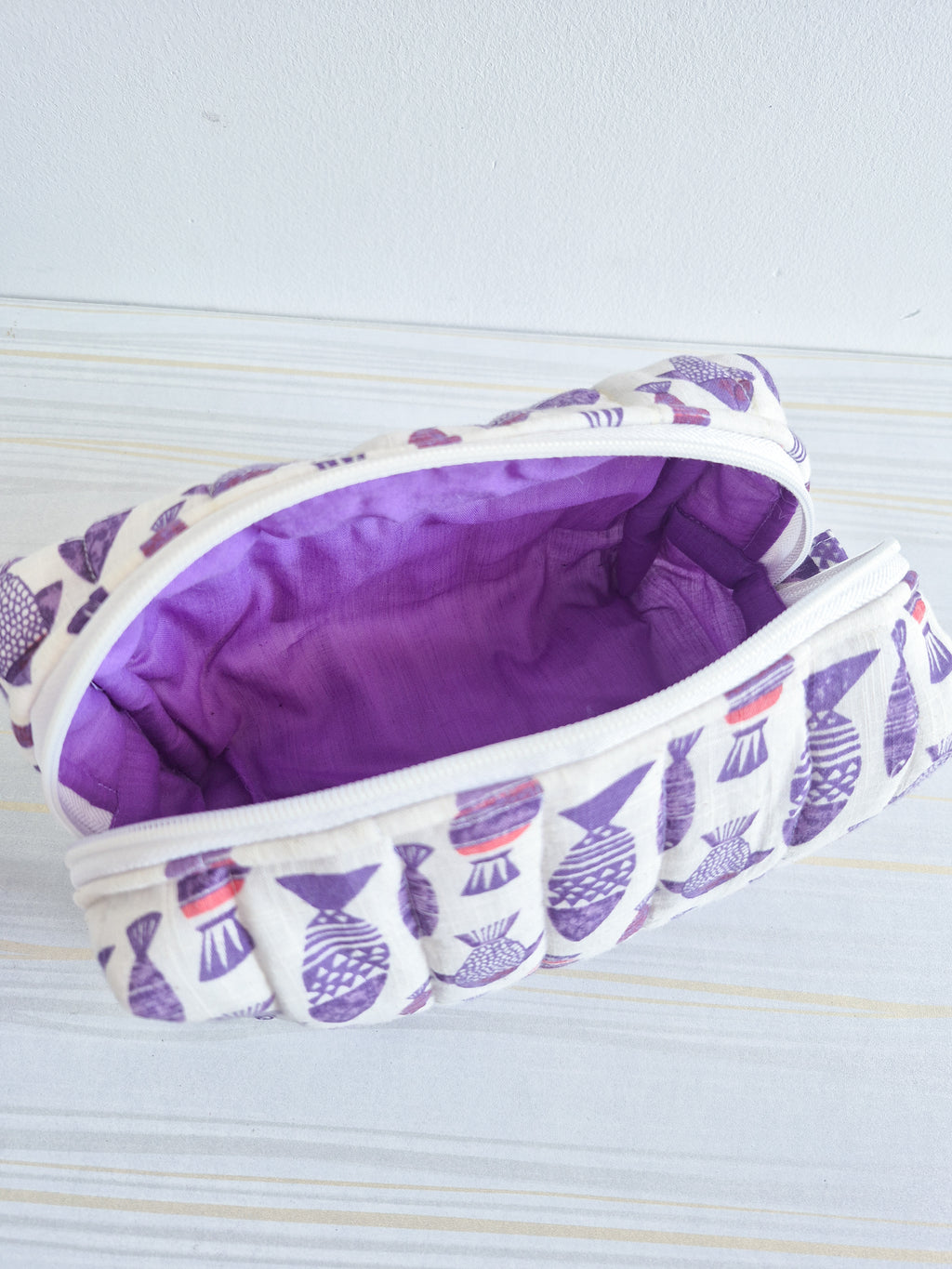 Meena Quilted Makeup/ Travel Pouch - Large size