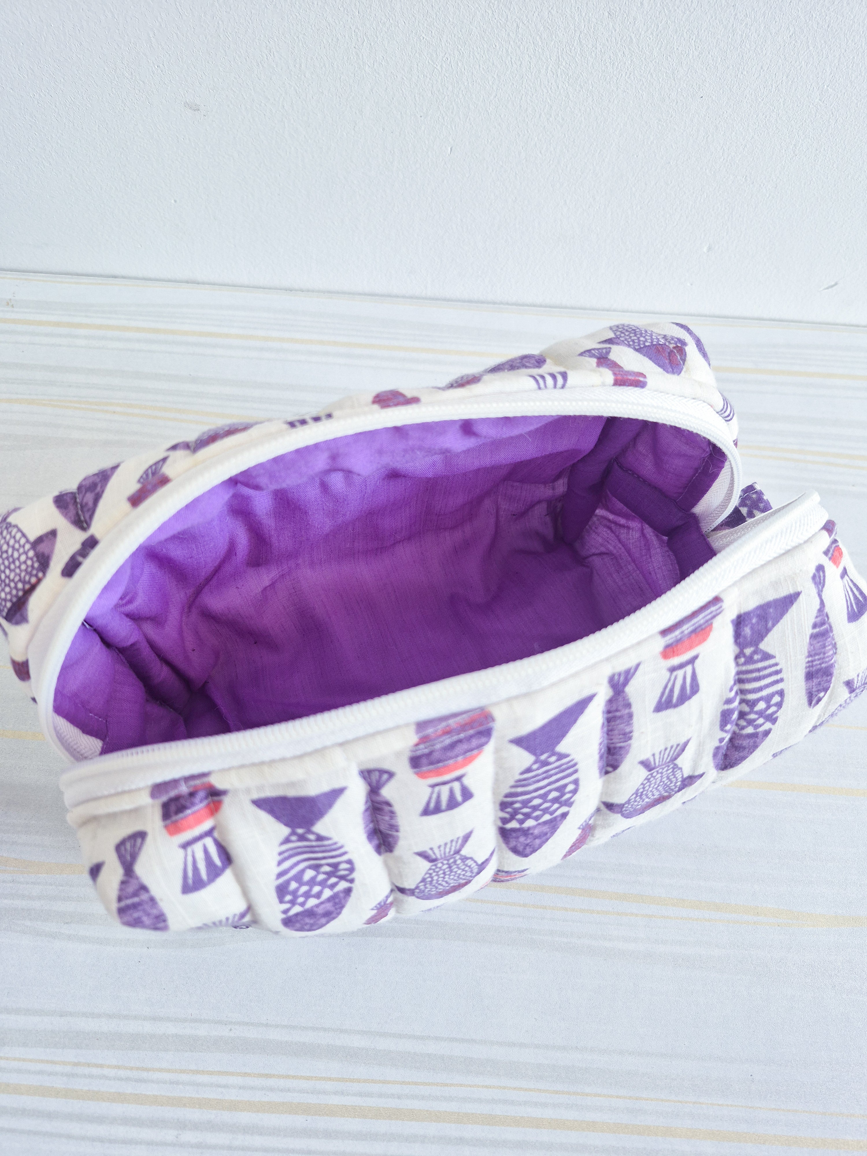 Meena Quilted Makeup/ Travel Pouch - Large size