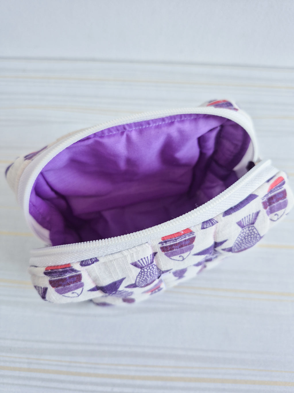 Meena Quilted Makeup/ Travel Pouch - Medium size